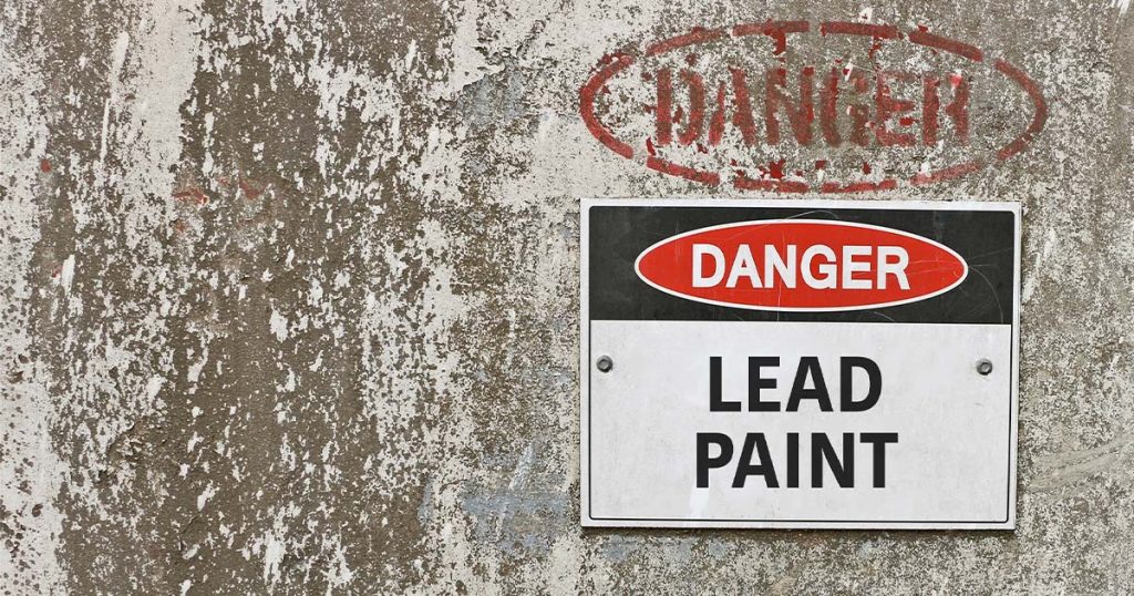 Lead Based Paint Dangers With Danger Sign